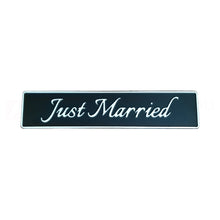 "Just Married" Black Font & White Text Car Aluminium License Plate