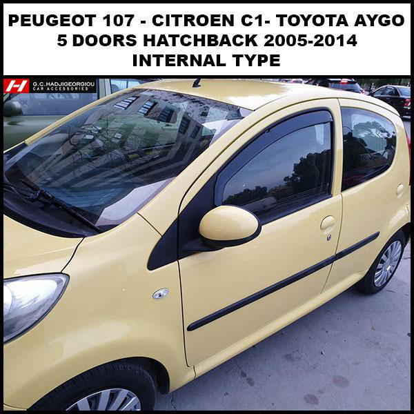 Produktbild von ClimAir Windabweiser Schwarz Kompatibel Mit Citroen C1 3 Türer 2005-2014 / Peugeot 107 3 Türer 2005