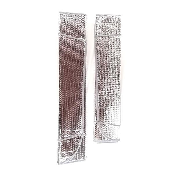 Metallic foldable reflective outlet shades