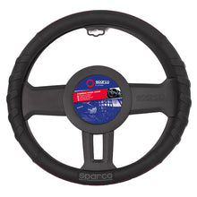 Sparco SPC1117BK Steering Wheel Cover Black & Red Stitching 38 cm
