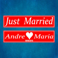 Standard Modern Car Plexiglass Wedding License Plates Pair