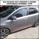 thumbnail image 2 of Heko Wind Deflectors For KIA Picanto III (2017+) 5-Door – 4 Piece Kit – Black Tinted – Made In Poland 2 of 4