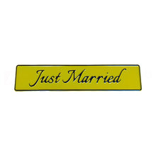 "Just Married" Yellow Font & Black Text Car Aluminium License Plate