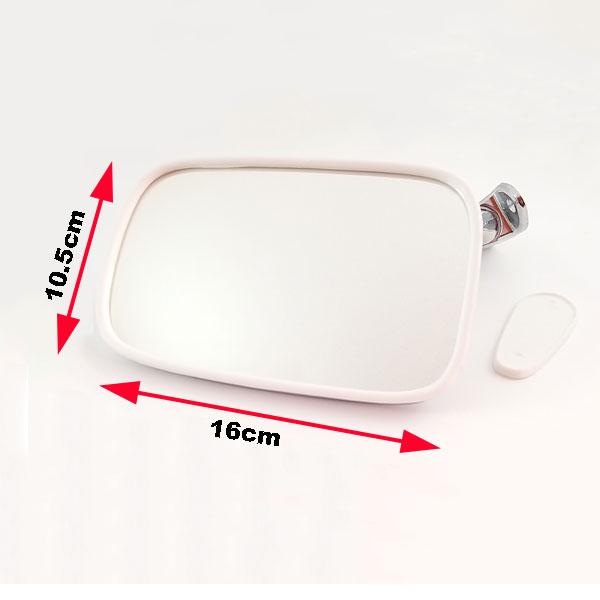 Chrome Universal Rear View Mirrors with White Round Edge - G.C ...