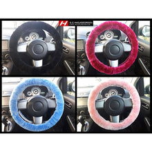 Fur Steering Wheel Cover Fits 36-41cm