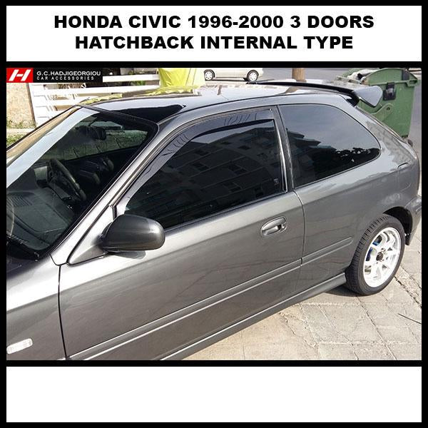 Heko Black Tinted Wind Deflectors For Honda Civic Hatchback 2001-2005 (3-Door) – Front Left & Right – Made In Poland 17115