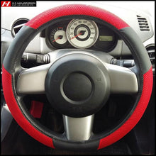 Red Racing Fabric Steering Wheel Cover 38 cm