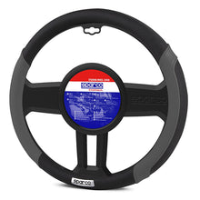Sparco SPC1113GR Steering Wheel Cover PU Leather & Anti Sleep PVC Black/Grey 38 cm